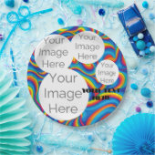 独自の紙文字テンプレート虹の写真を作成 ペーパープレート (パーティー)