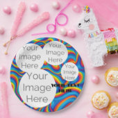 独自の紙文字テンプレート虹の写真を作成 ペーパープレート (パーティー)