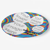 独自の紙文字テンプレート虹の写真を作成 ペーパープレート (アングル)