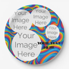 独自の紙文字テンプレート虹の写真を作成 ペーパープレート