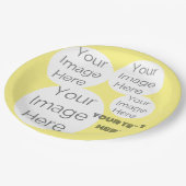 独自の紙文字テンプレート黄色の写真を作成 ペーパープレート (アングル)