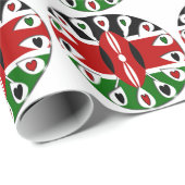 独自の素敵なカラフルケニアハートの作成 ラッピングペーパー (ロールコーナー)