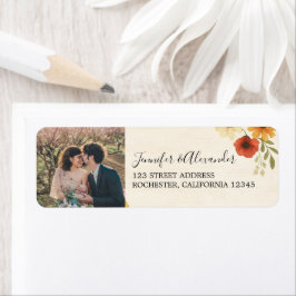 独自の素朴なフローラ写真を結婚作成 ラベル