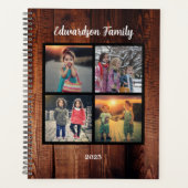 独自の素朴な家族写真コラージュを作成 プランナー手帳 (正面)