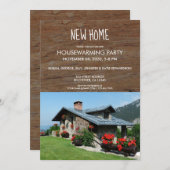 独自の素朴な新しいホーム引っ越し祝いパーティー写真の作成 招待状 (正面/裏面)