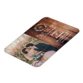 独自の素朴な木のモノグラム写真を作成する マグネット (左側)