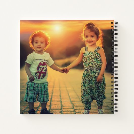 独自の素朴な木の家族のフォトノートブックを作成する ノートブック (裏面)