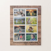 独自の素朴な木の家族の写真のコラージュを作成 ジグソーパズル (縦)