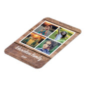 独自の素朴な木の家族の写真のコラージュを作成 マグネット (左側)