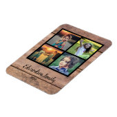 独自の素朴な木の家族の写真のコラージュを作成 マグネット (左側)