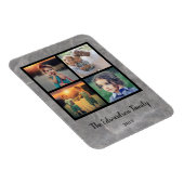 独自の素朴な石の家族の写真コラージュを作成 マグネット (右側)