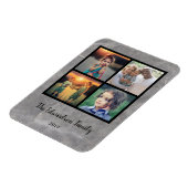 独自の素朴な石の家族の写真コラージュを作成 マグネット (左側)