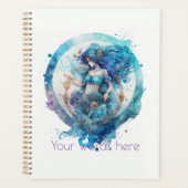 独自の紫と青のアクエリアス〔占星術の〕十二宮図を作成 プランナー手帳 (正面)