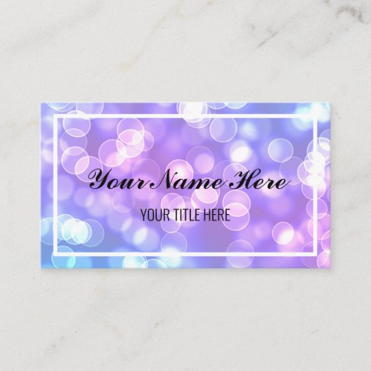 独自の紫と青の《写真》ぼけ味を作成 名刺 (正面)