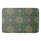 独自の紫の緑の青いダマスクを作成 バスマット (正面)