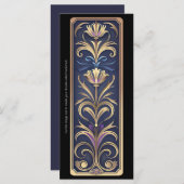 独自の紫の金ゴールドアールデコブックマークの作成 (正面/裏面)