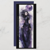 独自の紫の魔女ブックマークカードを作成する (正面/裏面)