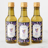 独自の紫色と金ゴールドの結晶を作成 ワインラベル (ボトル)