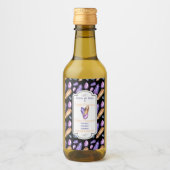 独自の紫色と金ゴールドの結晶を作成 ワインラベル (正面)