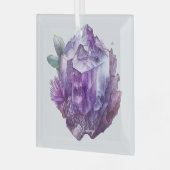 独自の紫色のアメジスト結晶を作成 ガラスオーナメント (正面左)