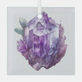 独自の紫色のアメジスト結晶を作成 ガラスオーナメント (正面)
