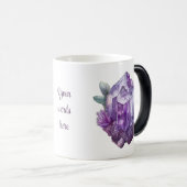 独自の紫色のアメジスト結晶を作成 モーフィングマグカップ (正面右)