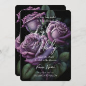 独自の紫色のカスタムバラの作成 招待状 (正面/裏面)