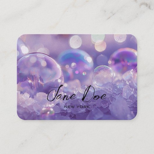 独自の紫色のカスタム泡を作成する 名刺 (正面)