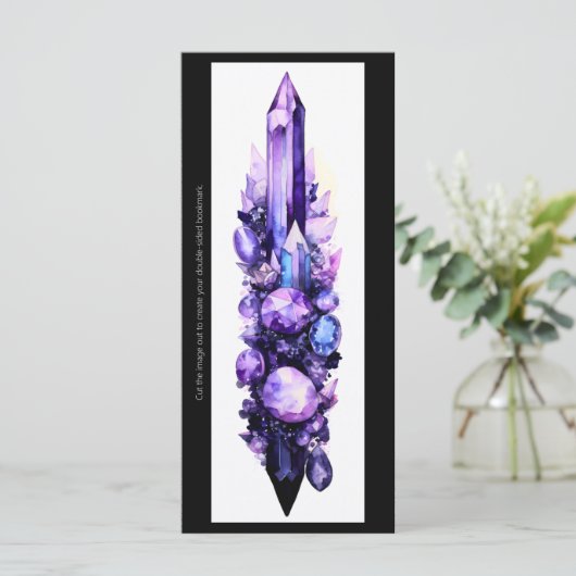 独自の紫色のクリスタルブックマークカードを作成する (スタンド正面)