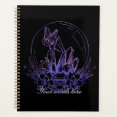 独自の紫色のクリスタルボールと花を作成 プランナー手帳 (正面)