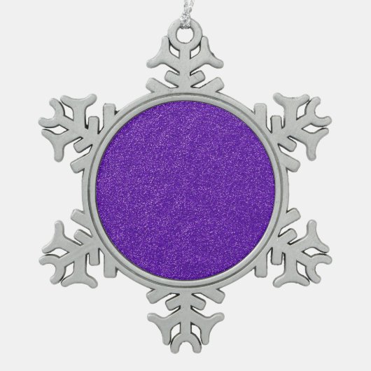 独自の紫色のグリッターを作成 スノーフレークピューターオーナメント (正面)