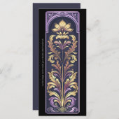 独自の紫色のゴールデンアールデコブックマークの作成 (正面/裏面)