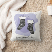 独自の紫色のストッキングクリスマスを作成 クッション (ブランケット)