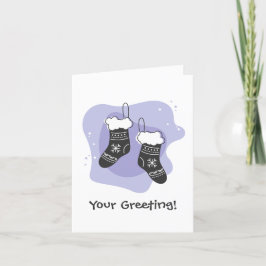 独自の紫色のストッキングクリスマスを作成 シーズンカード