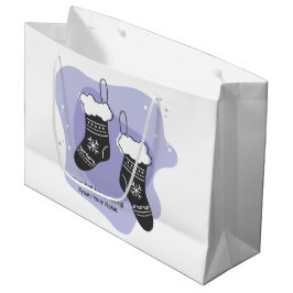 独自の紫色のストッキングクリスマスを作成 ラージペーパーバッグ