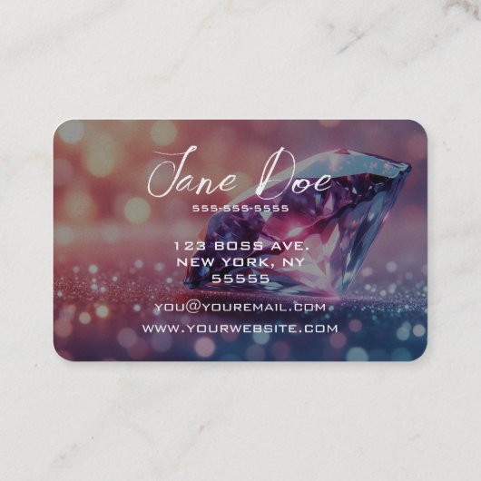 独自の紫色のダイヤモンドを作成する 名刺 (裏面)