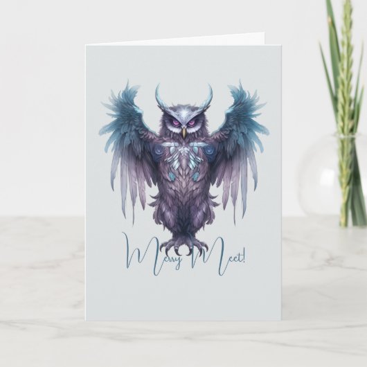 独自の紫色のフクロウを作成する カード (正面)