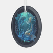 独自の紫色の天の魚座を作成〔占星術の〕十二宮図 ガラスオーナメント (正面左)