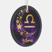 独自の紫色の天秤座の作成〔占星術の〕十二宮図 ガラスオーナメント (正面右)