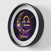 独自の紫色の天秤座の作成〔占星術の〕十二宮図 壁時計 (傾斜)