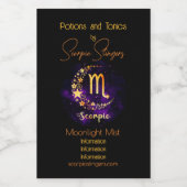 独自の紫色の天空の蠍座〔占星術の〕十二宮図を作成 ワインラベル (シングルラベル)