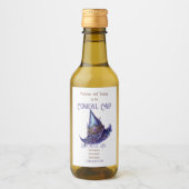 独自の紫色の宝石で飾られたドラゴンウィッチハットを作成 ワインラベル (正面)