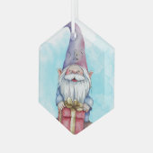 独自の紫色の格言を作成 ガラスオーナメント (正面左)