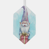 独自の紫色の格言を作成 ガラスオーナメント (正面右)