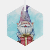 独自の紫色の格言を作成 ガラスオーナメント (裏面)