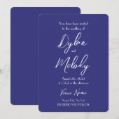 独自の紫色の結婚作成 招待状 (正面/裏面)