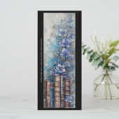 独自の紫色の花ブックスタックブックマークを作成 (スタンド正面)