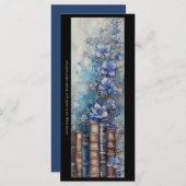 独自の紫色の花ブックスタックブックマークを作成 (正面/裏面)