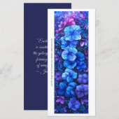 独自の紫色の青い花ブックマークを作成する (正面/裏面)