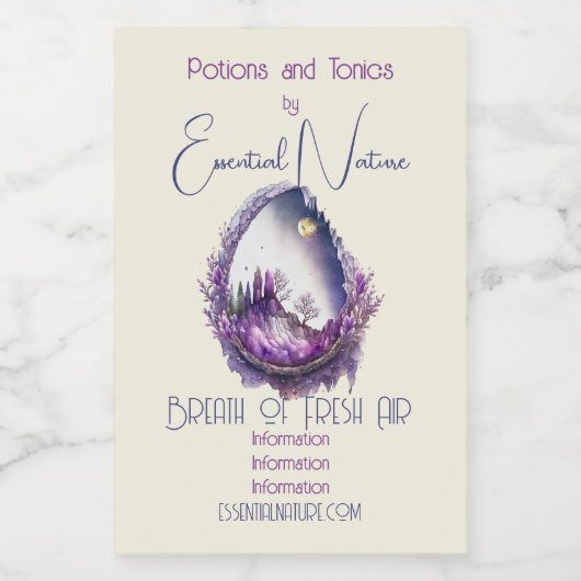 独自の紫色の風景のジオードを作成 フードラベル (シングルラベル)